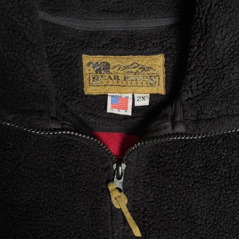 Bear Ridge Outfitters Kokopelli Fleece Jacket Mens 2X Black Southwestern Vintage